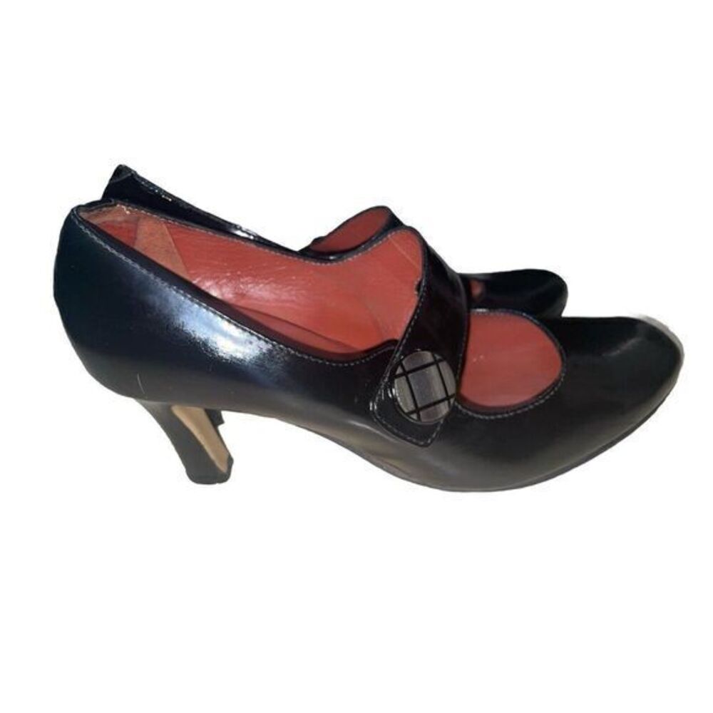 Donna Soft Made In Italy Black Mary Jane Leather Pump Shoes 42 US10 3" Heel